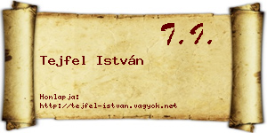 Tejfel István névjegykártya